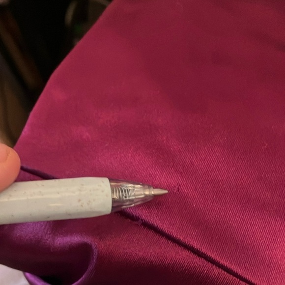 Express: Metallic Purple Plunging neckline- side slit-long sleeve- Dress- S - Picture 15 of 16